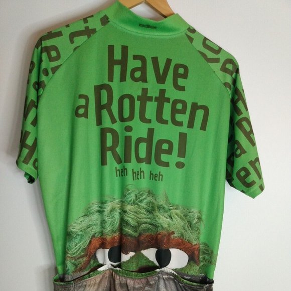 Oscar The Grouch Cycling Jersey Mens 3XL Brainstorm Gear Sesame Street Pockets - Picture 5 of 9